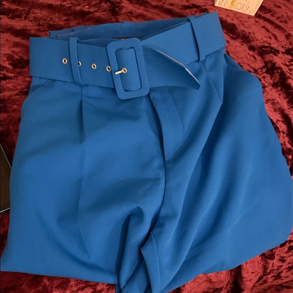 Zara Vibrant Blue High Waist Shorts